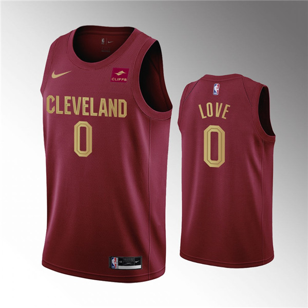 Men's Cleveland Cavaliers #0 Kevin Love Wine Icon Edition Stitched Basketball Jersey - Click Image to Close